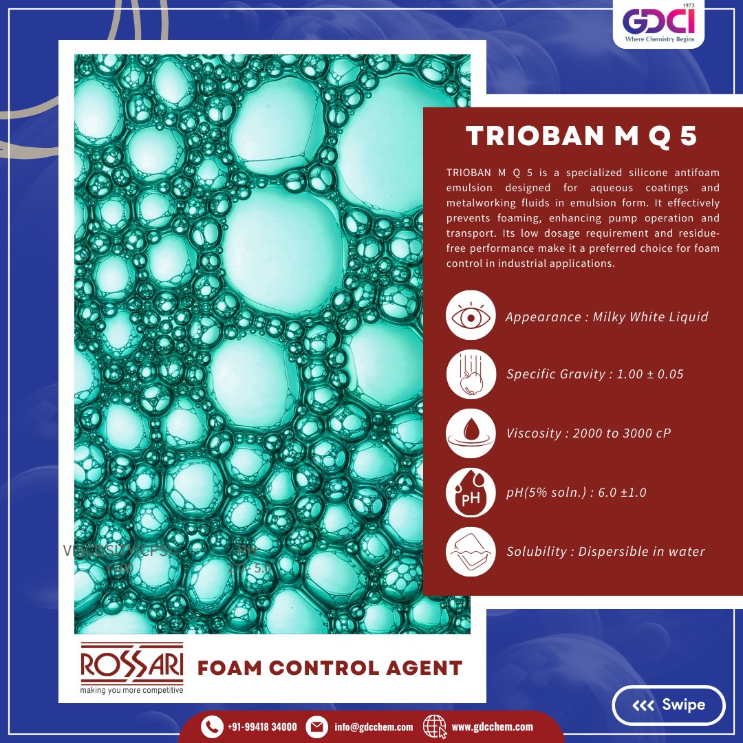 gdciindia's tweet image. Don't let foam steal the spotlight! Elevate your coatings with our top-notch foam control agents. 🌟 

#FoamControl #NoMoreFoam #SmoothFinish #FoamFreeZone #CoatingSolutions #FoamFighters #Innovation #PerfectFinish #FoamMasters #FoamBusters #coatings #detailingboost #gdciindia