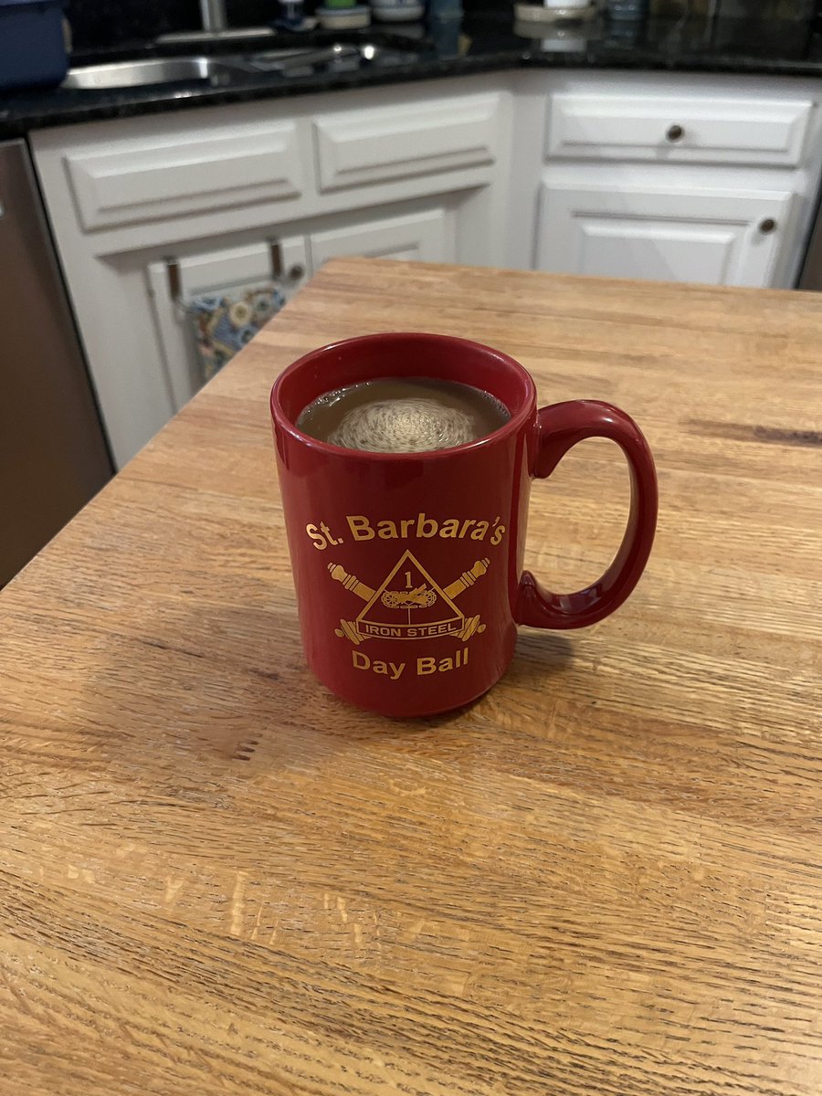 Mug 22: Early in my career, I joined the Order of St. Barb. Our BN was in the @1ADDIVARTY formation the second half of my command. 
#IronSoldiers
#Redlegs
#Gladiators
#RetirementAnniversary 
#CoffeeIsLife☕️