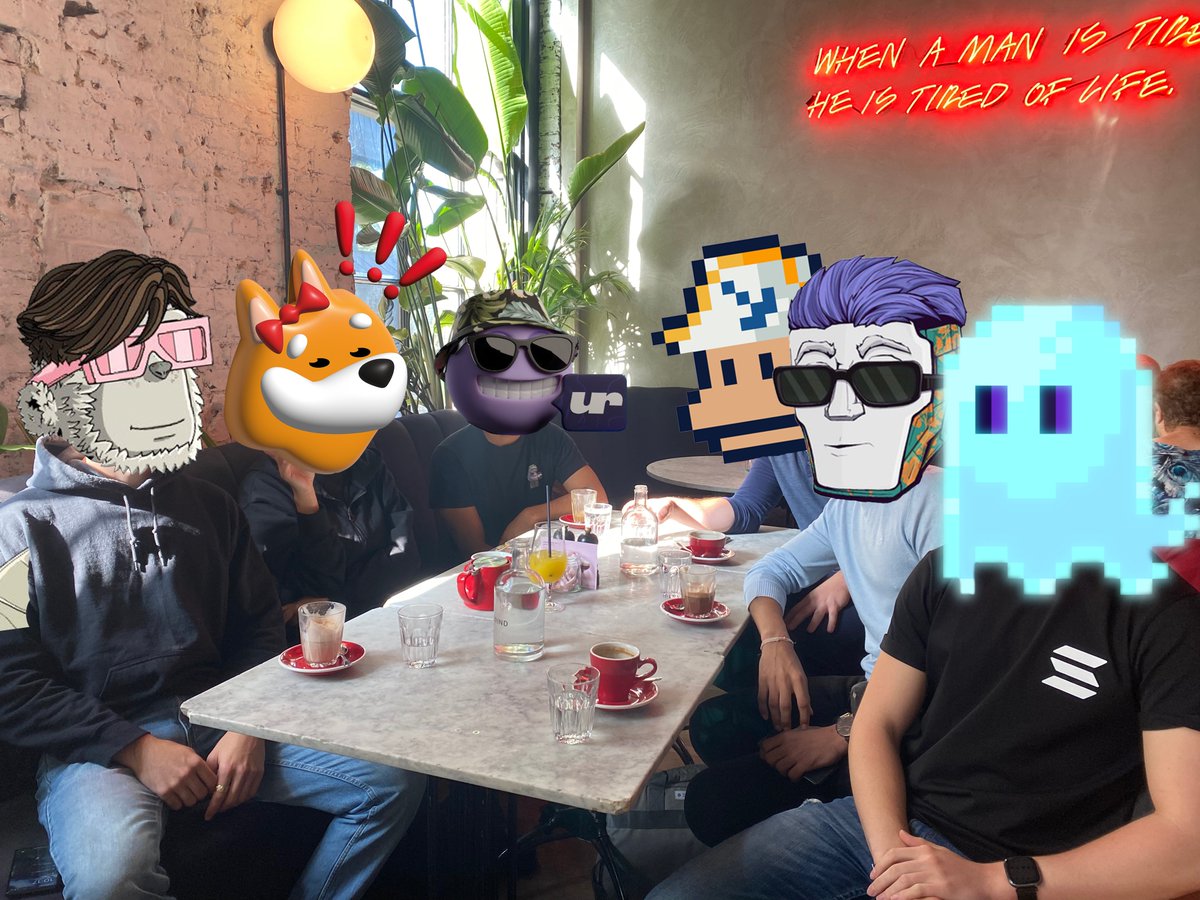 Another fantastic crypto coffee with some old and new faces!☕️

Some great conversations around <a href="/SolanaConf/">Solana Conference</a>, the latest with <a href="/MonkeDAO/">MonkeDAO🍌</a> as well as some spoilers dropped about what we've got cooking at STUK 👀

You're missing out on alpha if you haven't attended a coffee yet!🤐