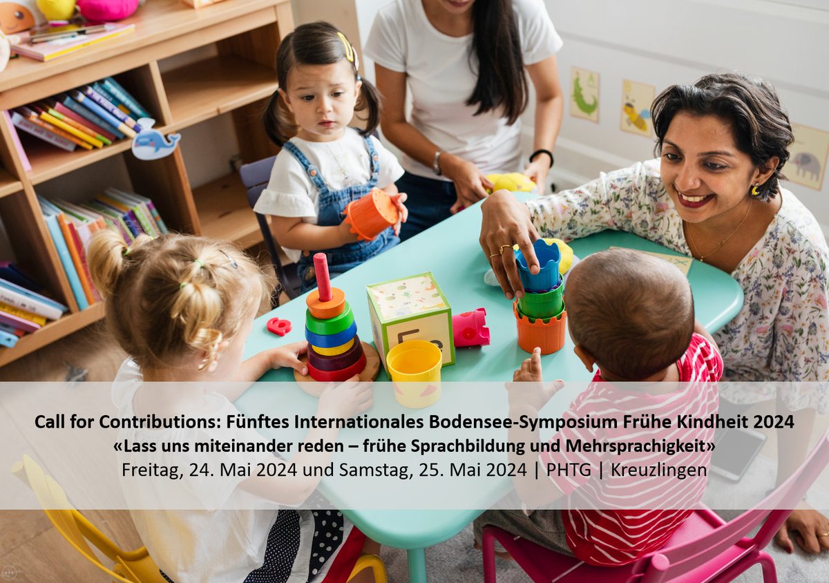 fruehekindheit's tweet photo. «Call for Contributions» für das fünfte Bodensee-Symposium Frühe Kindheit 2024 ist geöffnet! Sie möchten einen Beitrag zum diesjährigen Thema «frühe Sprachbildung und Mehrsprachigkeit» anbieten?
Jetzt anmelden!
Mehr Informationen: https://t.co/7mw614e59o
#fruehekindheit #SympFK https://t.co/ikgREXzU2E