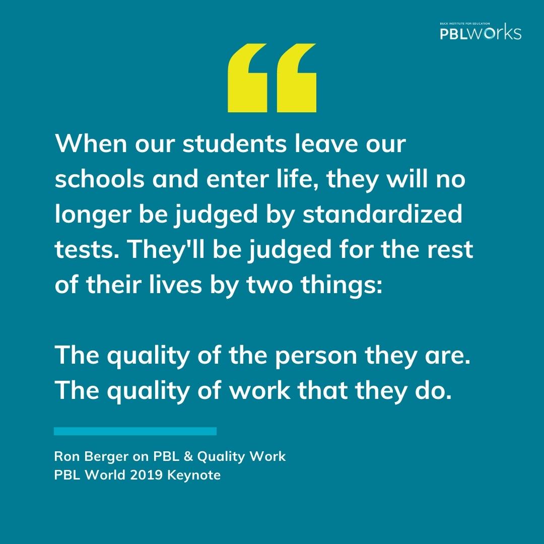 "When our Ss leave our schools and enter life, they will no longer be judged by standardized tests. They'll be judged for the rest of their lives by two things: 1️⃣ The quality of the person they are. 2️⃣ The quality of work that they do."
-Ron Berger
🎥 bit.ly/474ZKqp
