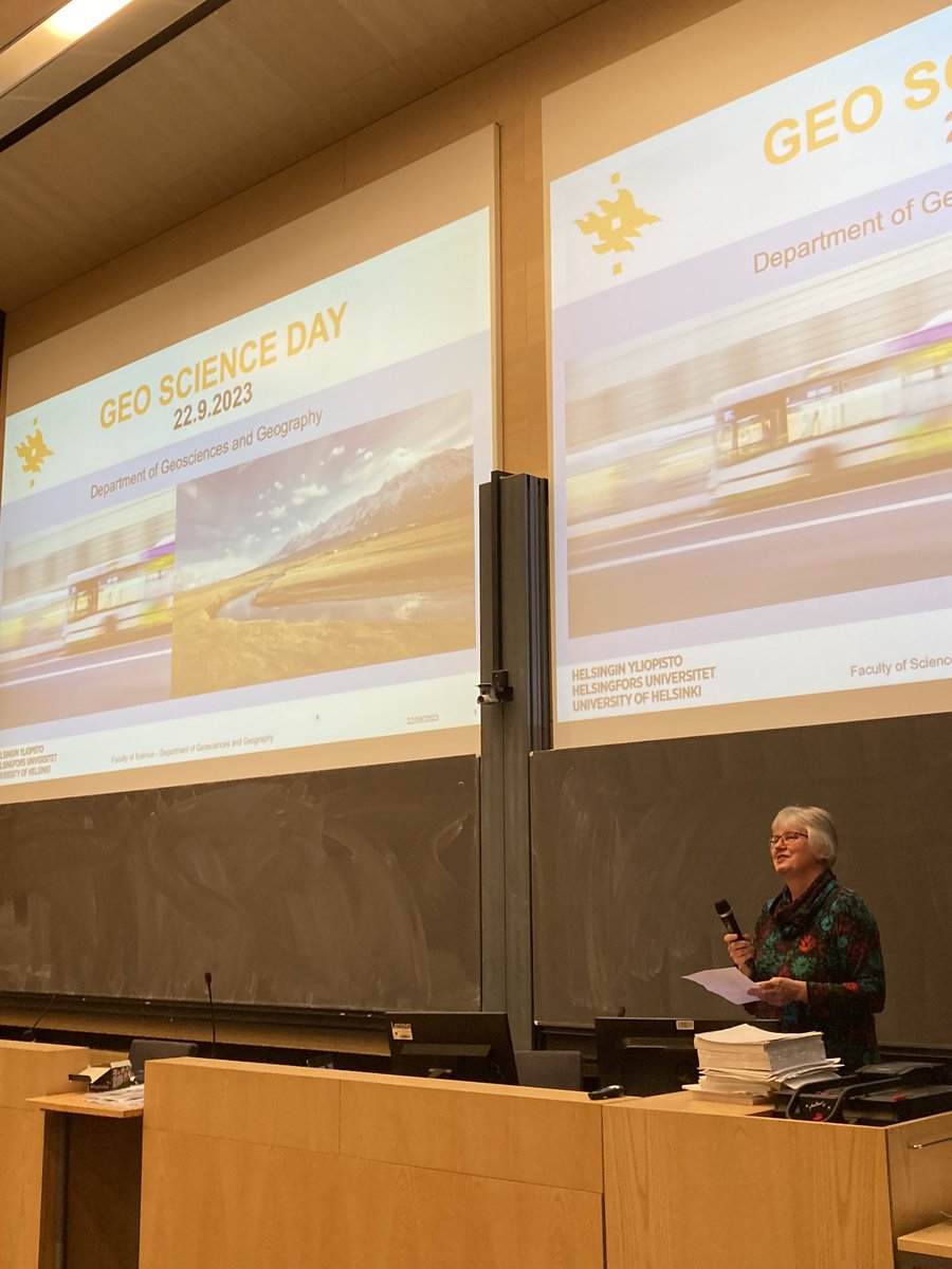 Today is our first departmental #GeoScienceDay for all of our staff and students at @GeoHelsinkiUni @KumpulaScience ✨ Our dean Sasu Tarkoma and head of dept. Annakaisa Korja opened the Science Talks session #geosciences #geography @helsinkiuni