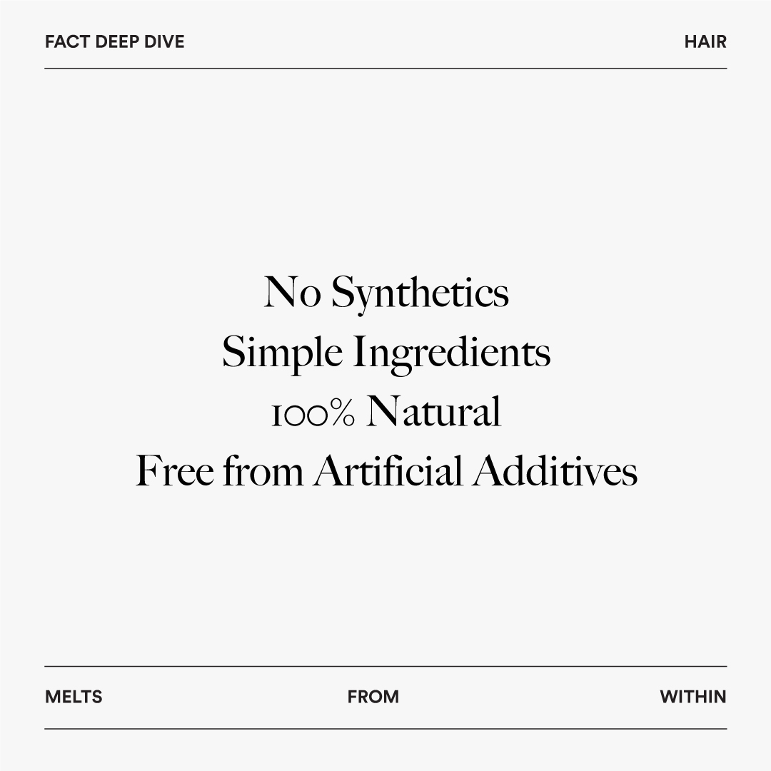 Discover beauty from within with our melts®️ for healthy hair! 100% natural, no synthetics or additives. Let your hair guide you to authentic inner beauty. Shop now! 

#BeautyFromWithin #CleanIngredients #NaturalBeauty