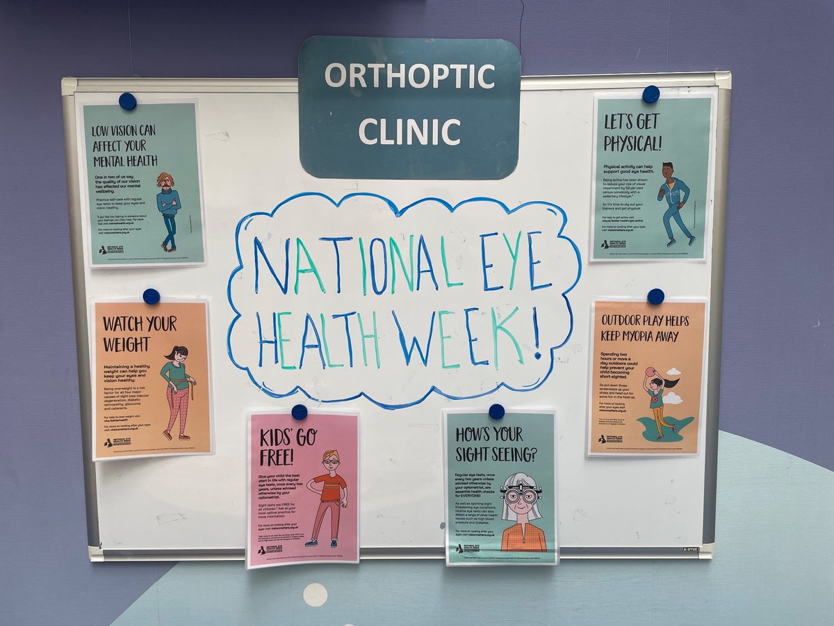 🎉Celebrating #NationalEyeHealthWeek with our 'Importance of Good Eye Health' board 🎊 👀 #visionmatters #eyehealth @PHU_NHS @QAeyedsharedgov