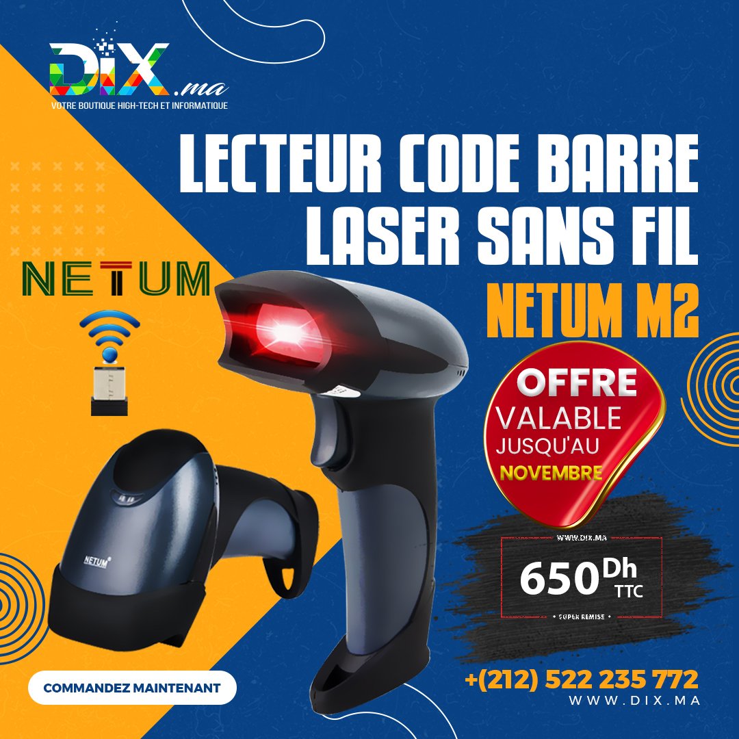 DixMaOfficial's tweet image. 🚨 Profitez de nos offres de folie

➡ ▶ Achetez votre
#Netum #M2 #lecteur #code #barre #laser #sans #Fil #scanner 👌👌👌 au meilleur prix 😍 Seulement à 650dh (TTC) 😍🎉

🏃‍♂️🏃‍♀️😍🤩🎯🔥 #Dépêchez_Vous! 🔥🎯🤑😎🏃‍♀️🏃‍♂️

☎☎☎ #ACHETER_MAINTENANT 👇👇👇

dix.ma/product/netum-…