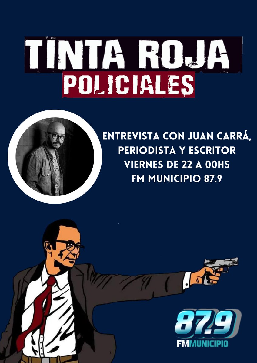 TintaRoja18's tweet photo. Este viernes en Tinta Roja Policiales 
De 22 a 00 Hs 
Por @FmMunicipio 
Web:https://t.co/MwYE89quEf 
@AndersonGperio 
@juancarra https://t.co/JZLyIDj2Ya