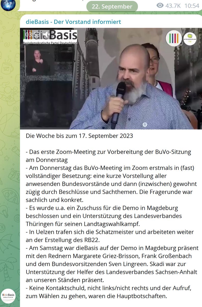 KonLex09's tweet photo. Der Bundesvorstand von #dieBasis verpulvert das Geld der Mitglieder für die Finanzierung der Versammlung #md1609. Immerhin wäre man mit drei Redner:innen vertreten. https://t.co/tNcsSO1dK6