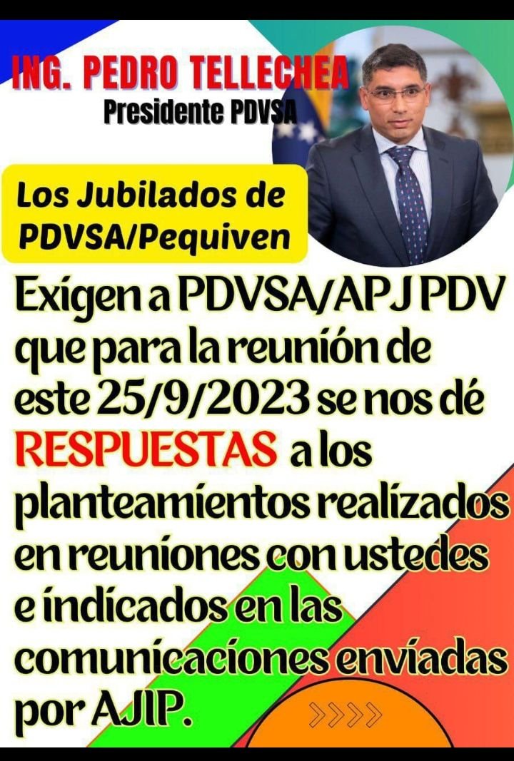 <a href="/PDVSA/">PDVSA</a> <a href="/TellecheaRuiz/">Rafael Tellechea</a> <a href="/NicolasMaduro/">Nicolás Maduro</a> #Jubiladospdvsa