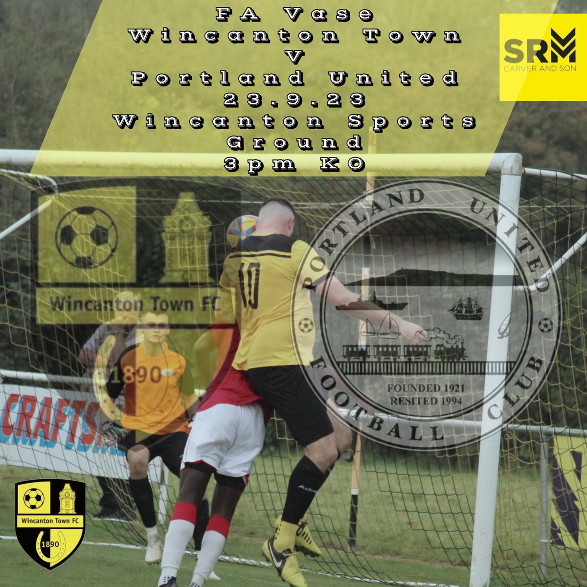 WincantontownFC's tweet photo. Next up;

🆚 @PortlandUnited 

📅 23.9.23

⏰ 15.00pm 

📌 Wincanton Sports Ground Moor Lane

🏆 FA Vase https://t.co/7R33dxxrH6