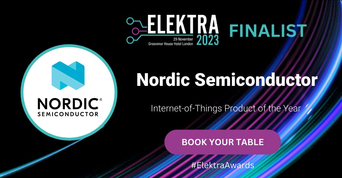 NordicTweets's tweet image. We&apos;re happy to share that the #nRF7002 #WiFi6 Companion IC is a finalist for Internet-of-Things Product of the Year! 

Winners will be announced on November 29 🏆 
Good luck to all finalists! 👏
#ElektraAwards