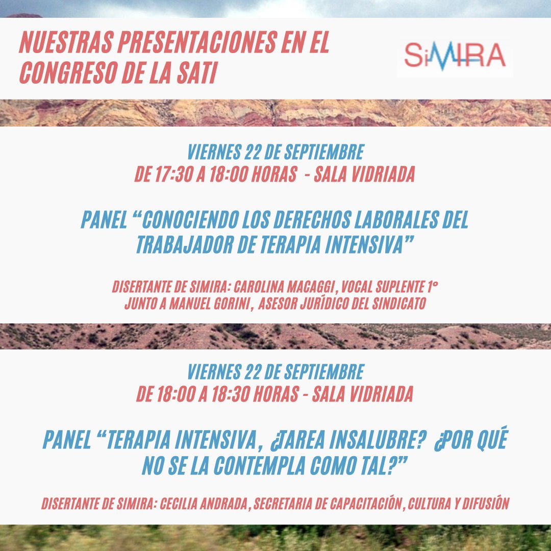 SimiraSindicato's tweet photo. ¡Hoy participamos del 33° Congreso Argentino e Internacional de Terapia Intensiva de la SATI! https://t.co/iAm5dxixoJ