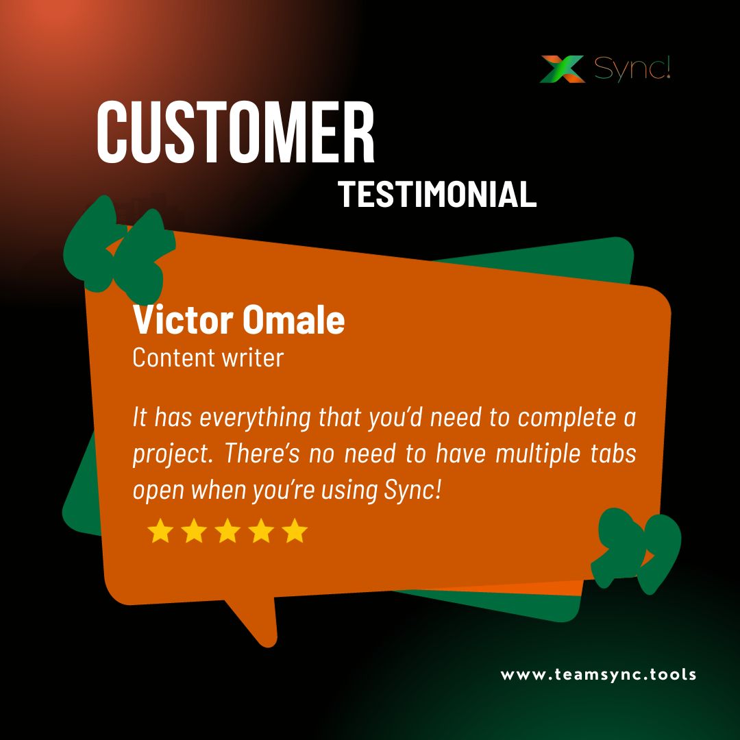 spurtxtools's tweet photo. An amazing review from Victor Omale
#sync #ProjectManagement #synclaunch https://t.co/atB8o2ANRr