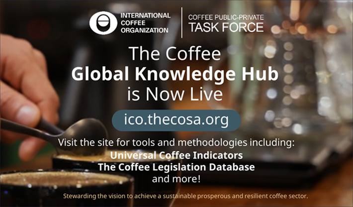 ICOCoffeeOrg's tweet photo. 📢📢📢NEW!!! @ICOCoffeeOrg #CoffeeTaskForce launches the GLOBAL KNOWLEDGE HUB with @theCOSA_org. Visit https://t.co/zyVazooE7a to learn more about our work and our Technical Workstreams. #CoffeeSector #WCC23 #ICD23 ℹ️https://t.co/S3pwIvHCMI https://t.co/nRVJe9NAkN