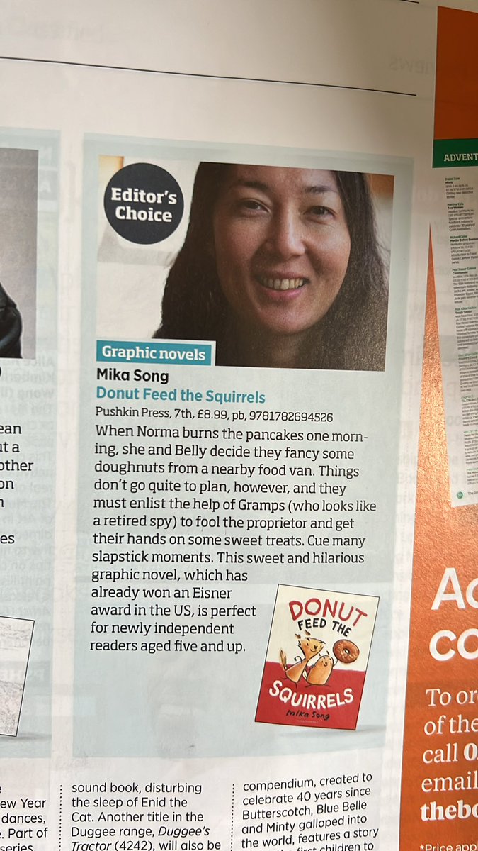 sarahodedina's tweet photo. ‘Sweet and hilarious …’. Get ready for wonderful squirrel foodie antics coming in December. @PushkinChildren @mikasongdraws   Thank you @thebookseller for this lovely review https://t.co/YtgCcmGON7
