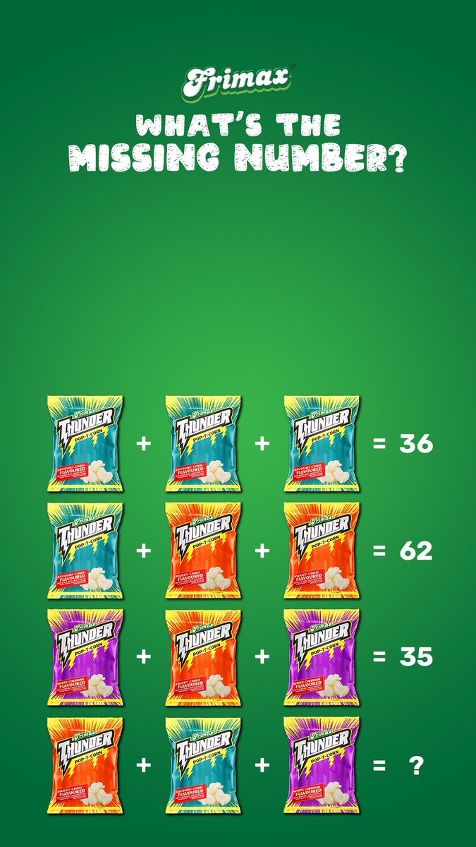 Frimax's tweet image. 🌩️ Can you guess the missing kernel in our Thunder snacks? 🤤
Like the post &amp;amp; retweet your guess.
PS: Don&apos;t forget to tag a fellow popcorn enthusiast. 🚀
#GuessTheMissingKernel #PopcornFun #FrimaxFoods #ThunderPopcorn