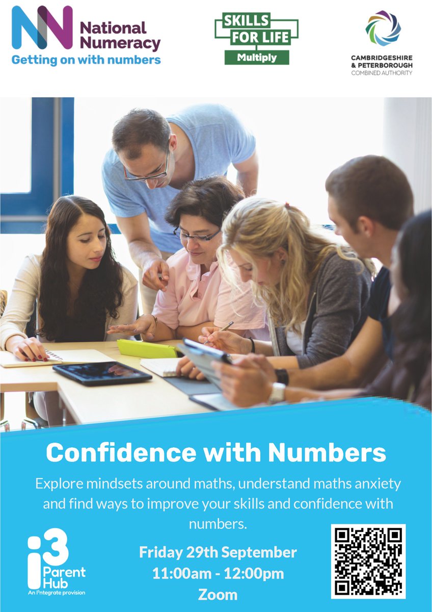 Join National Numeracy's FREE 1-hr workshop delving into #MathsMindsets & overcoming #MathsAnxiety. The workshop aims to empower you with number confidence. From job applications to children's homework, they've got you covered. Register at: i3parenthub.org/courses/nation…

#AdultLearning