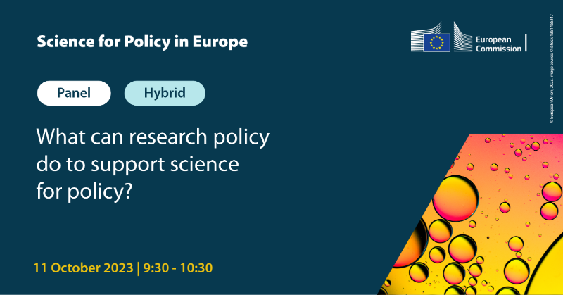 EUScienceInnov's tweet photo. ‘#Science for Policy in Europe’ conference:  

Policymakers, science advisors, researchers, ethics experts and other professionals in science-for-policy ecosystems will lead as many as 20 thematic sessions.

#SFPIE2023 
#EuropeanResearchArea