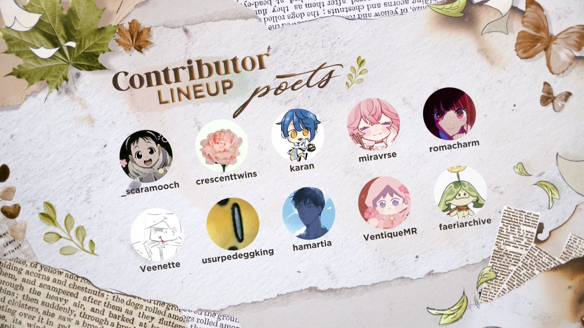 odetoteyvat's tweet photo. 🌿 ODE TO TEYVAT: CONTRIBUTOR LINEUP 🌿

Our talented lineup of poets and artists have been hard at work, and the content they have produced thus far while we are in creation is incredible! Please give them your support, and check them out! https://t.co/j2stENIPML
