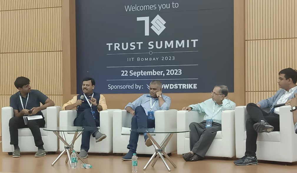 rohit11's tweet image. Had the pleasure of participating in a session on &quot;Society and Digital Trust&quot; at TrustSummit by IITB Trust Lab The summit was a great success, with insightful 2 days covering various aspects like #IndiaStack, #Privacy,  #DeepTech #Cryptography, #HSM, #MOSIP etc.