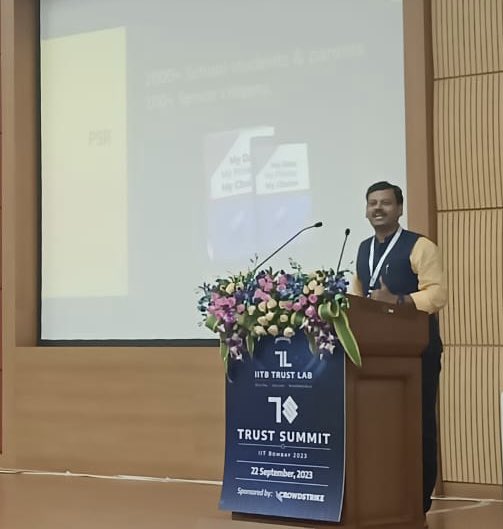 rohit11's tweet image. Had the pleasure of participating in a session on &quot;Society and Digital Trust&quot; at TrustSummit by IITB Trust Lab The summit was a great success, with insightful 2 days covering various aspects like #IndiaStack, #Privacy,  #DeepTech #Cryptography, #HSM, #MOSIP etc.