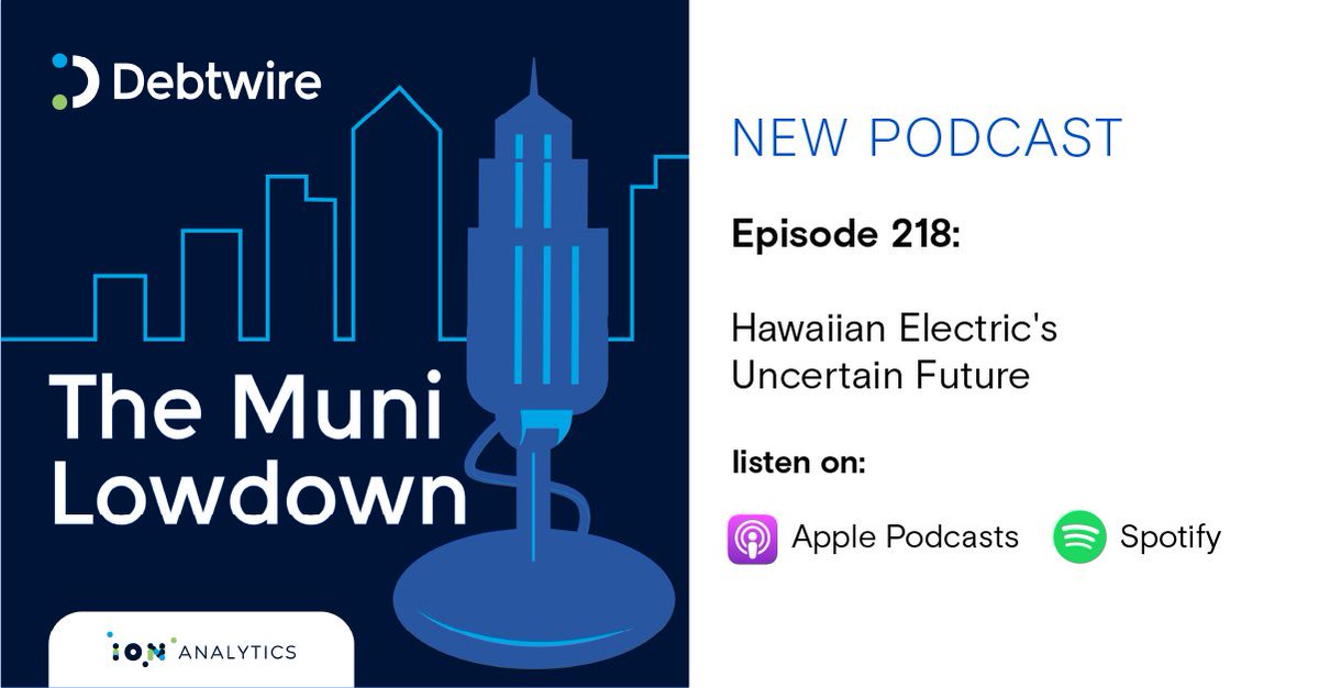 On the latest episode of the Debtwire Municipals Muni Lowdown podcast, Managing Editor Paul Greaves speaks with Debtwire North America Analyst John Sinna, about the future of Hawaiian Electric Industries, Inc. fast.wistia.net/embed/channel/…