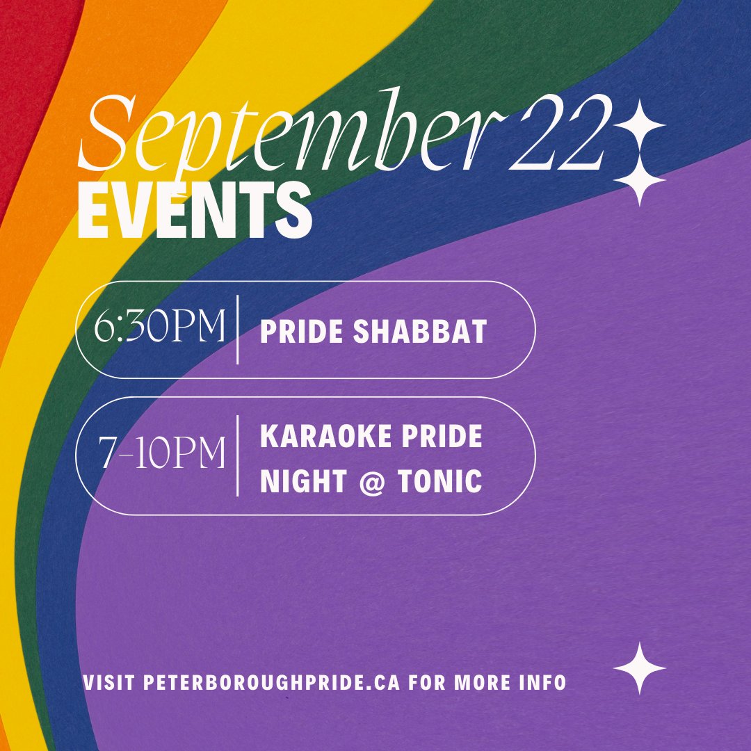 It’s the Day 4 of Peterborough-Nogojiwanong Pride Week 2023 and there is so much happening today 👇⁣

👉 5-8pm Trans Day of Resiliency. Millennium Park

👉5:30-7:30pm Pride Makerspace. Peterborough Public Library

👉6:30pm Pride Shabbat. Millenium Park

👉7-10...