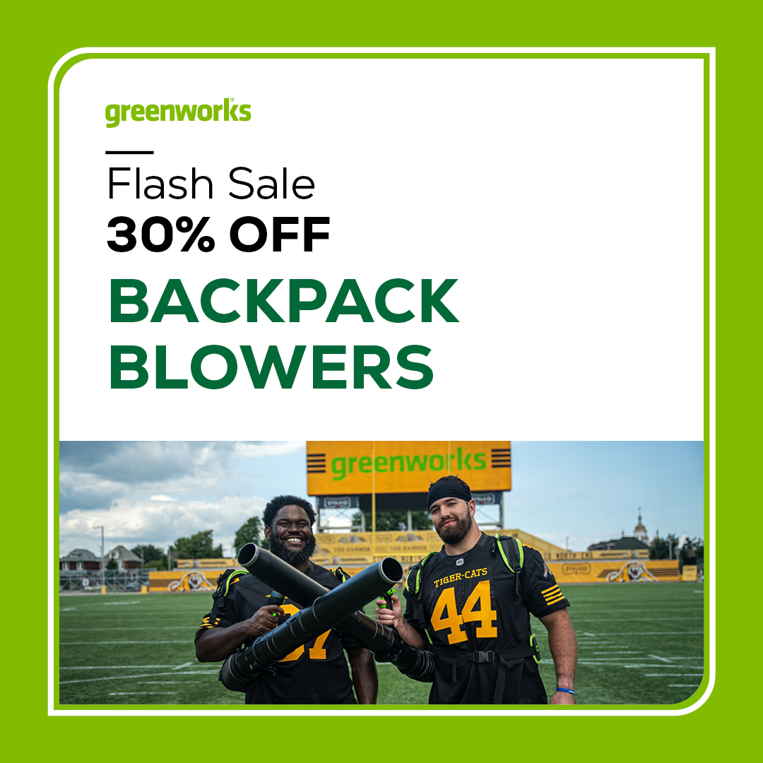 gwtoolscanada's tweet image. We have a FLASH SALE happening now on our Backpack Blower! Don't miss out on 30% off. Visit greenworkstools.ca for all the info.

#flashsale #backpackblower #sale #greenworks