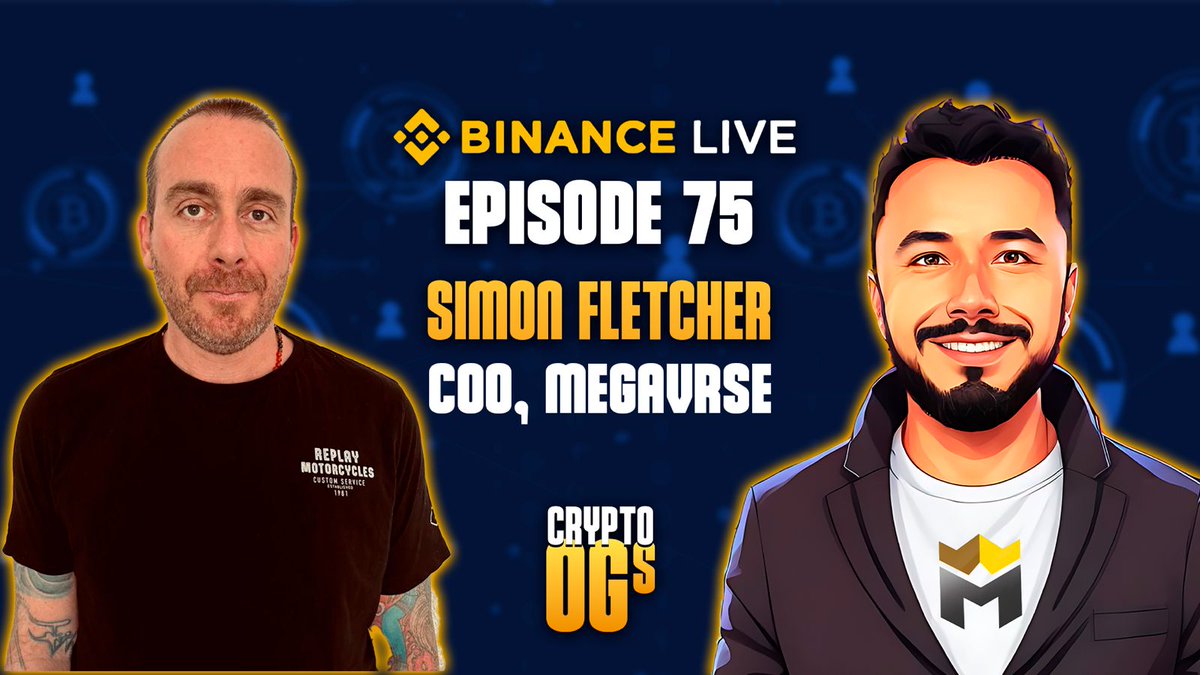 In about an hour, tune in to #Binance Live to discover what it's like to own the future! 😎

Our host, <a href="/andreswifitv/">Andres Meneses</a>, and Simon Fletcher, COO of <a href="/Megavrse_xyz/">Megavrse</a>, are all set to take you on a tour where your imagination is your only limit!

Set a reminder 👇
binance.com/en/live/video?…