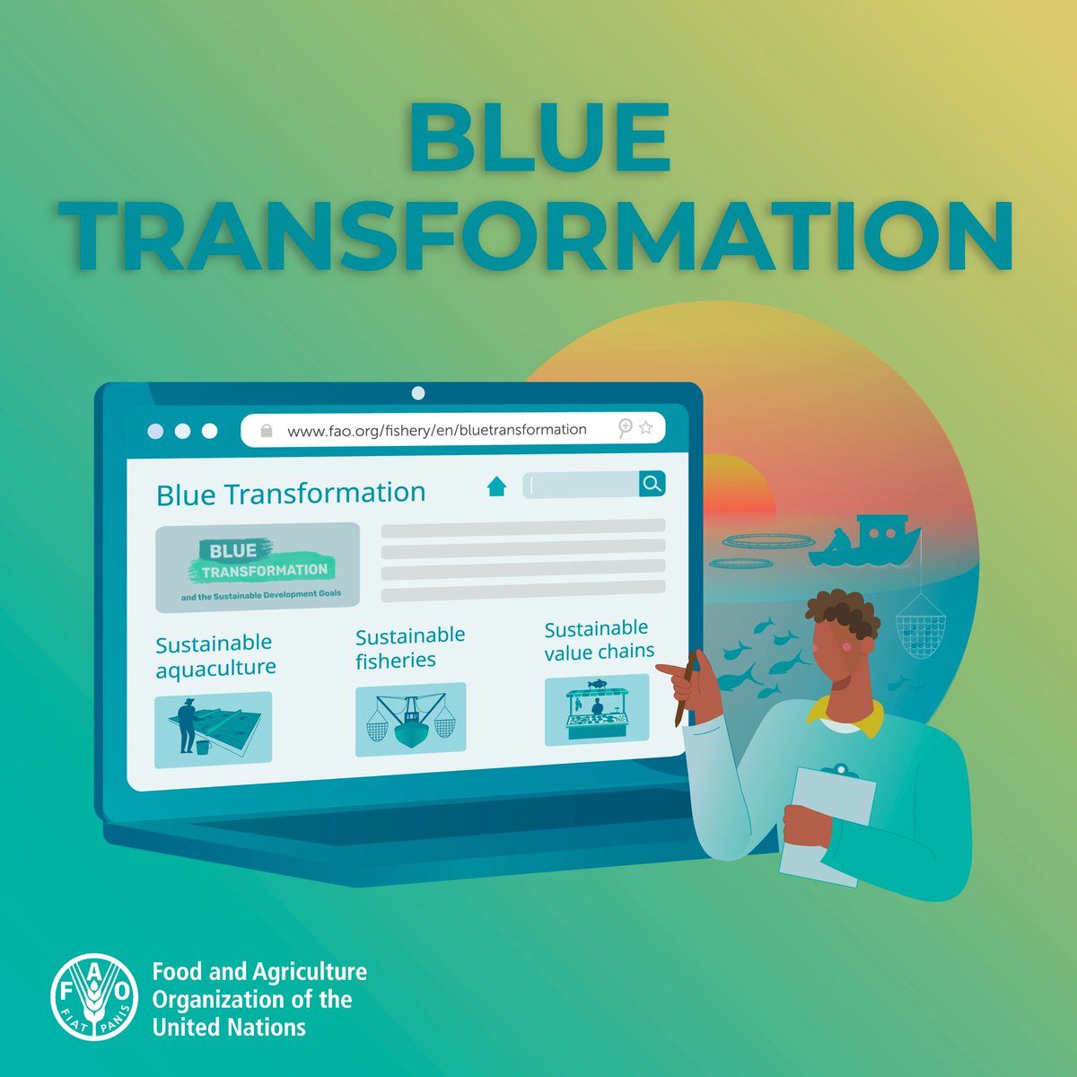 FAOfish's tweet photo. Ready to dive into @FAOFish's #BlueTransformation ❓

Explore this portal &amp;:

🔹 Discover projects &amp; good practices
🔹 Access knowledge 
🔹 Dive deep into the #stats

that bolster this vision of sustainability in #fisheries &amp; #aquaculture.

Check it out 👉 https://t.co/QBpJ7tZnJG https://t.co/pAngnvZX2E