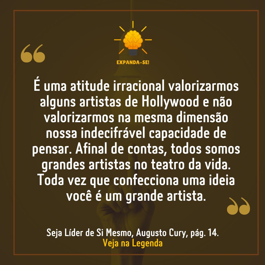 gabriel_drf's tweet photo. É uma atitude #irracional valorizarmos alguns #artistas de #Hollywood e não valorizarmos na mesma dimensão nossa indecifrável capacidade de #pensar. ...

Seja Líder de Si Mesmo, por #AugustoCury 👇
https://t.co/5eyRCa9KOp

@augustocury https://t.co/i3mmguTIrj