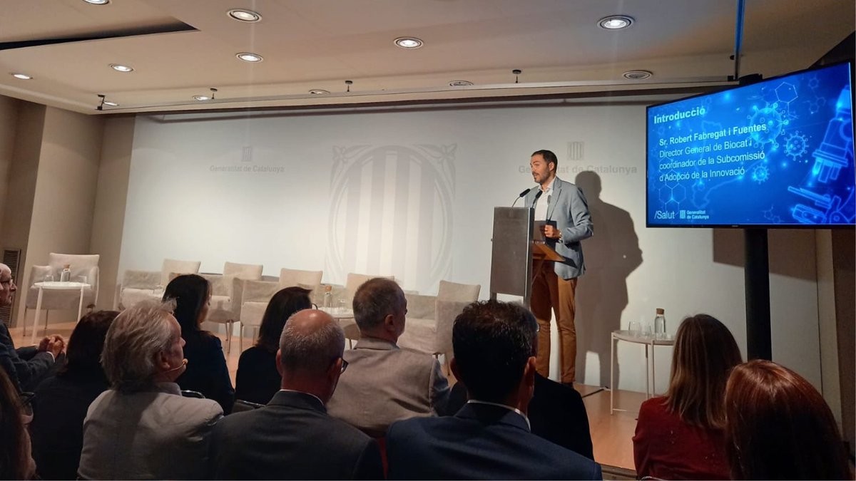 🔛 Avui som al <a href="/palaurobert/">Palau Robert</a> on s’ha presentat el "Pla Operatiu d’Adopció de la #Innovació al Sistema de Salut de Catalunya" per facilitar l'accés a noves #tecnologies i #teràpies sanitàries.

#Biocat coordina la Subcomissió d'Adopció de la Innovació, en les accions següents 👇