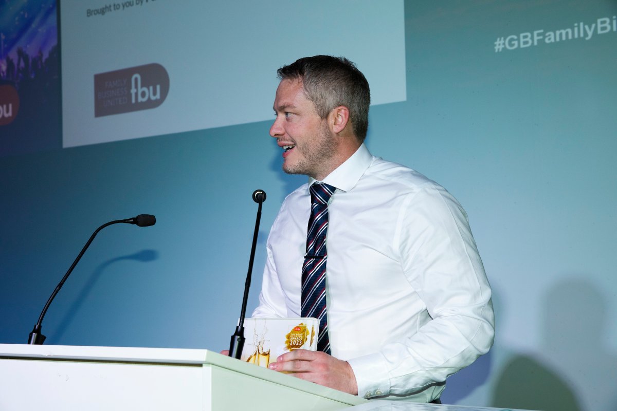 FamilyBizPaul's tweet photo. Congratulations to Thomas Colleran @Duvalay_ on winning the Family Business Next Generation Award for 2023.  Well deserved.  Thanks to @GoodmanJones for sponsoring this award too!  #GBFamilyBizDay https://t.co/NfyzeZz6p7