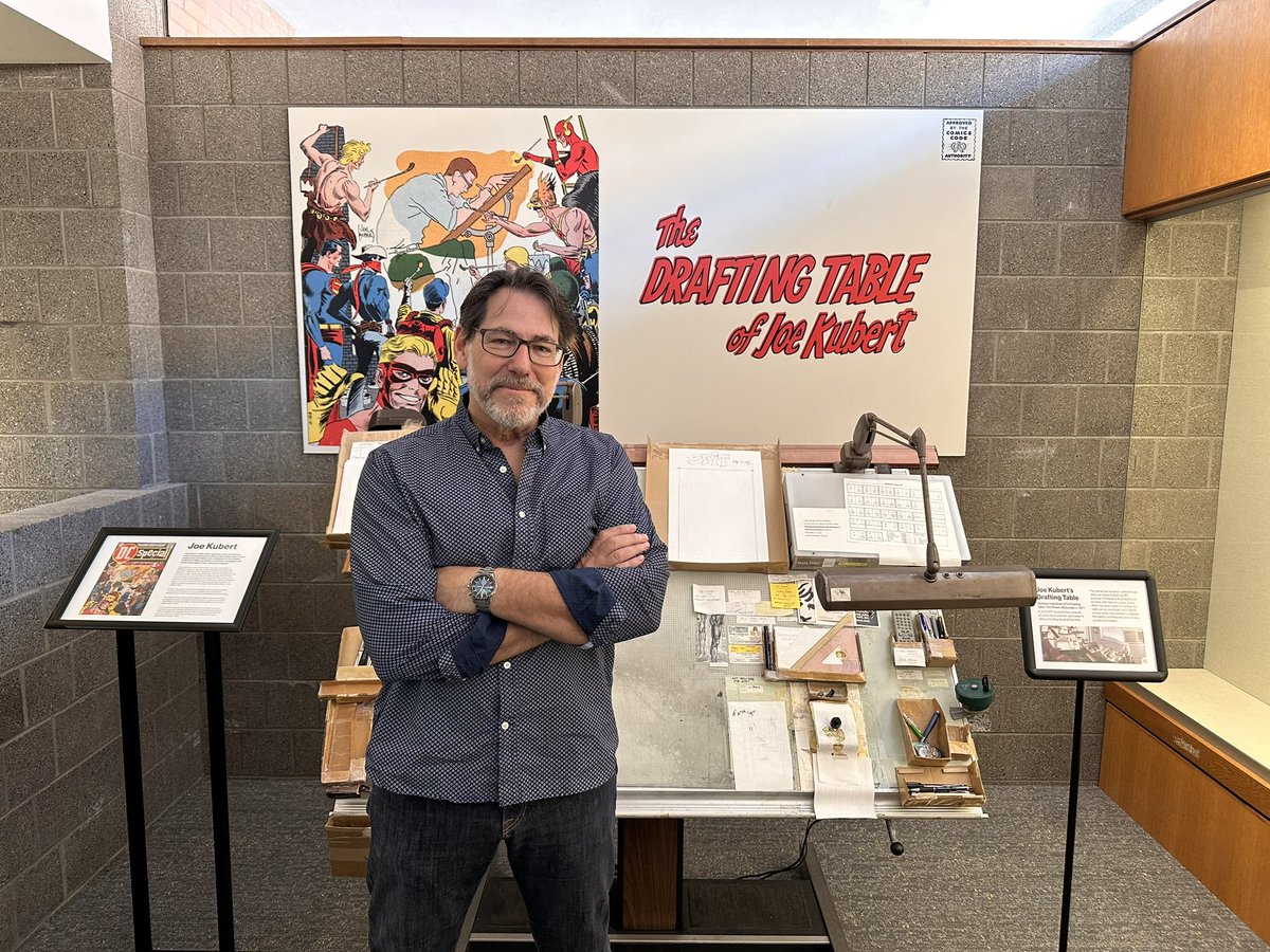 AdamKubert's tweet photo. @rittigers kept me pretty busy the last few days but the highlight for me was the unveiling of the permanent display of my Dad’s drawing table. Thank you @theritarchives and @ritcarycollection for putting together this amazing display ❤️❤️❤️ https://t.co/PURFym6Nh8