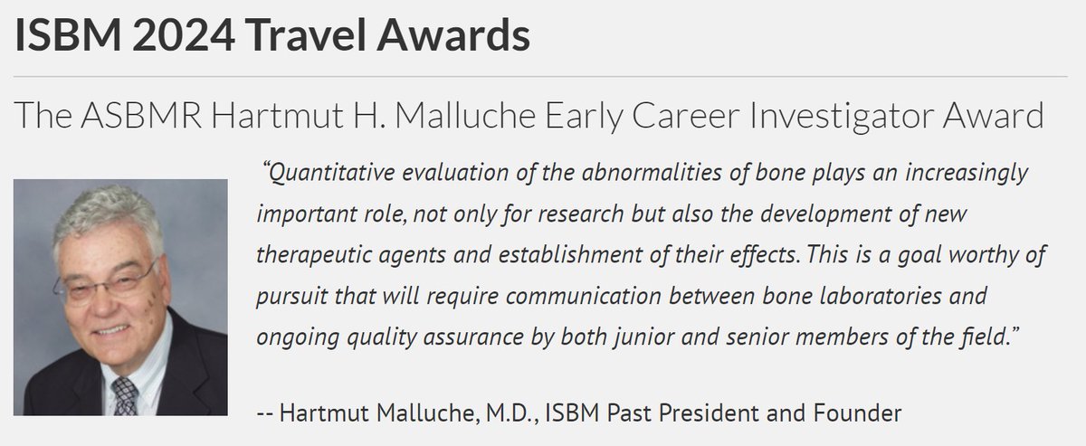 🚨The @ISBM_society 2024 congress website is live! 9/30 to 10/3 (Toronto), right after @ASBMR. Keynote @ProfCJHernandez. NEW Malluche ECI travel award program.✈️Great speakers, presentation opportunities, networking events, workshops, etc.🦴See you there! bonemorphometry.org/isbm-2024/