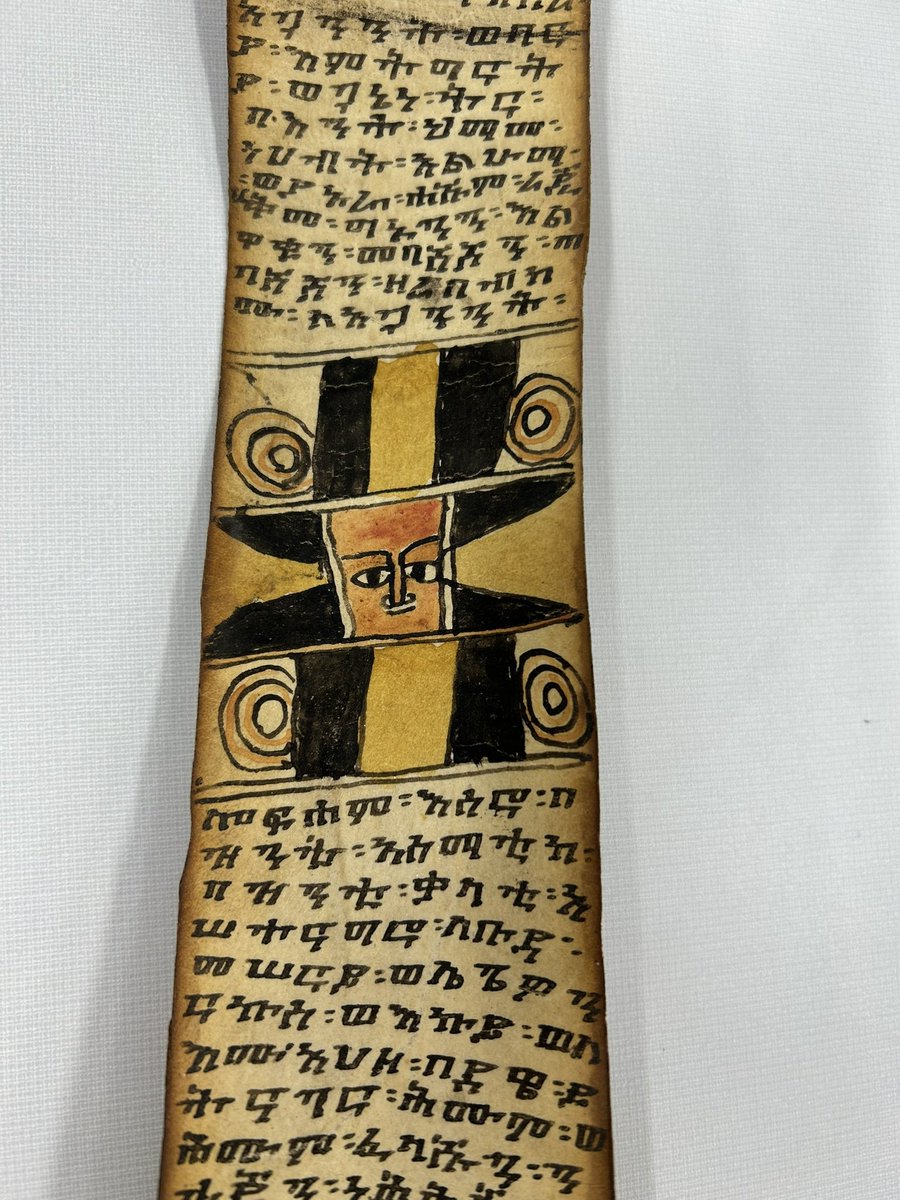 MuhlenbergSpC's tweet photo. Yesterday students in βMedicine and Power in African Historyβ had the opportunity to explore our collection of Ethiopian healing scrolls.
#ethiopianhealingscrolls #geezlanguage #africanhistory #specialcollections @berghistory https://t.co/Ipwh7dPT87