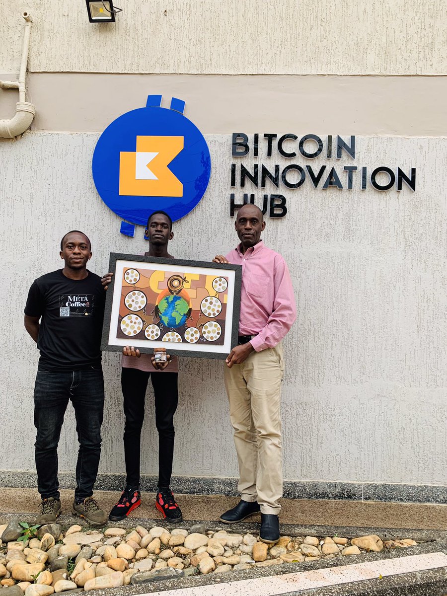 Btchubafrica's tweet photo. Congratulations to @MetaCoffeeShop   for emerging as the winner of this week’s Bitcoin painting give away 🥳🔥 the painting was handed over today @Btchubafrica office. #bitcoinuganda #paintinggiveaway #btchubafrica https://t.co/9YE1PXc4r3