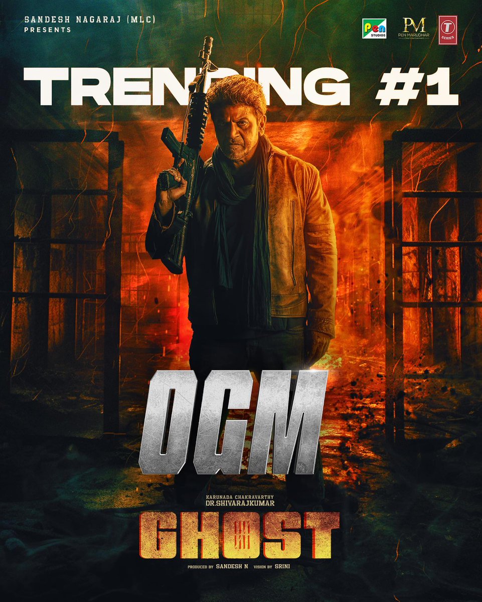 IamHCB's tweet photo. Ghost 's #OGM Trending No.1 on YouTube

#GhostHummingBegins #GhostReleaseOnOct19th #Shivanna #OGMDay https://t.co/F8qK3a3RPm