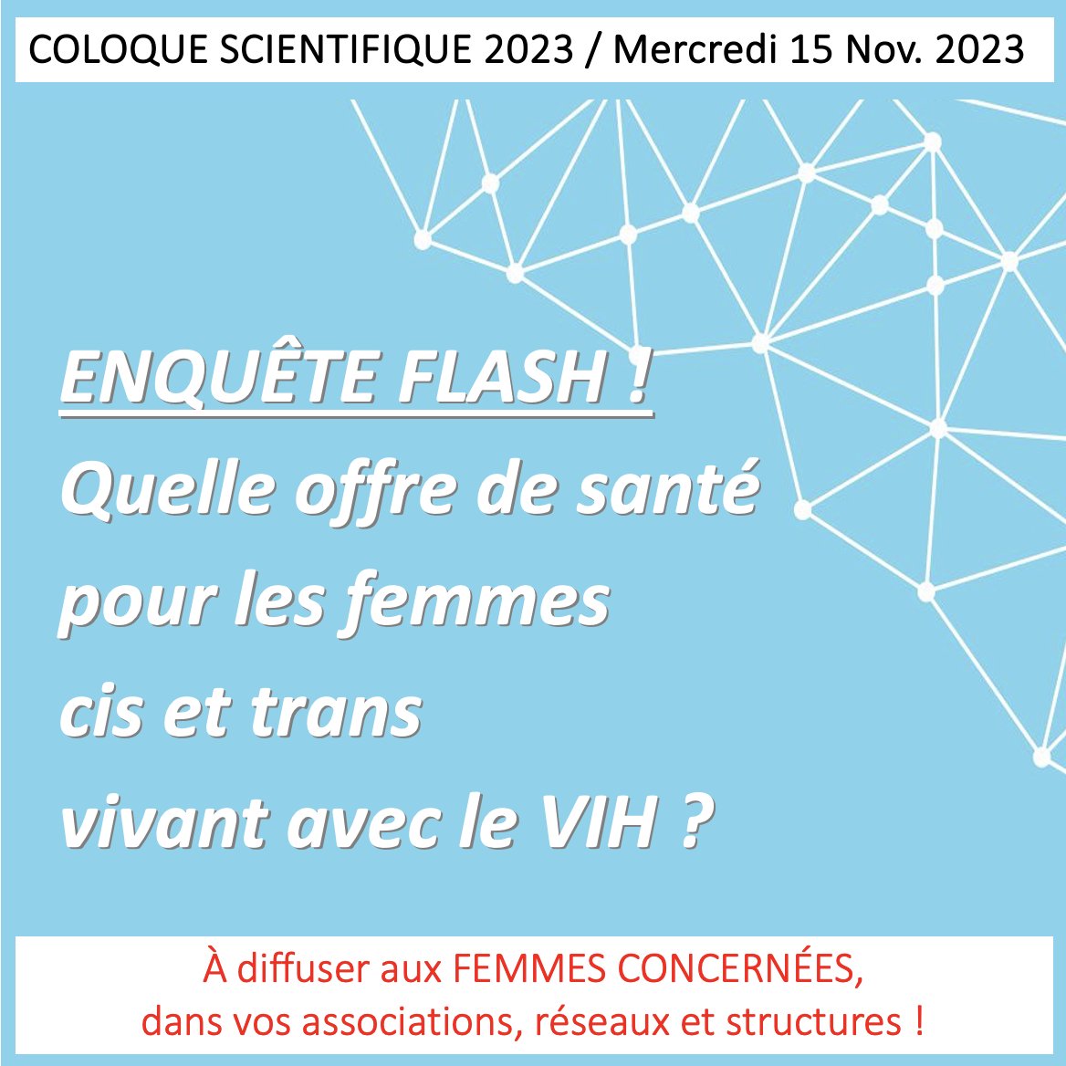 Association_AT's tweet photo. @COREVIH_idf_est @corevihidfnord @CorevihBretagne @CorevihA @COREVIH_Alpin @VIHRadio @Arcat_et_leJDS @Ikambere @SolEnSi_fr @actupparis @Sidaction @SidaInfoService @AssoBasiliade @acceptesst @COREVIH_HDF @CorevihL @CorevihC @Corevih_PacaEst @assoAIDES @CoordoTRT5 @leplanning @leplanning75 [ENQUÊTE FLASH !]
"Quelle offre de santé pour les femmes cis et trans vivant avec le #VIH ?"
- pour alimenter un des ateliers de notre colloque du 15 nov.
- à diffuser dans vos assos, réseaux et structures
- lien : https://t.co/qK555YY1Km https://t.co/RZn9ZZDzJs