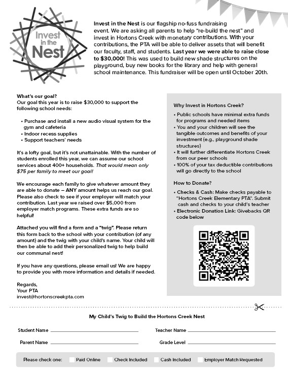 Invest in the Nest starts today! If your child doesn't come home with a flyer, please let us know. We hope everyone can help rebuild our nest this year.🪹
hcepta.memberhub.com/store?limit=21…