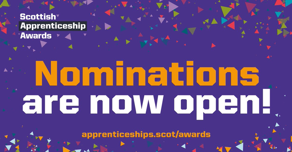 The #ScotAppAwards are an opportunity to recognise the impact of apprentices, their employers and their learning providers.
Nominate now at apprenticeships.scot/awards