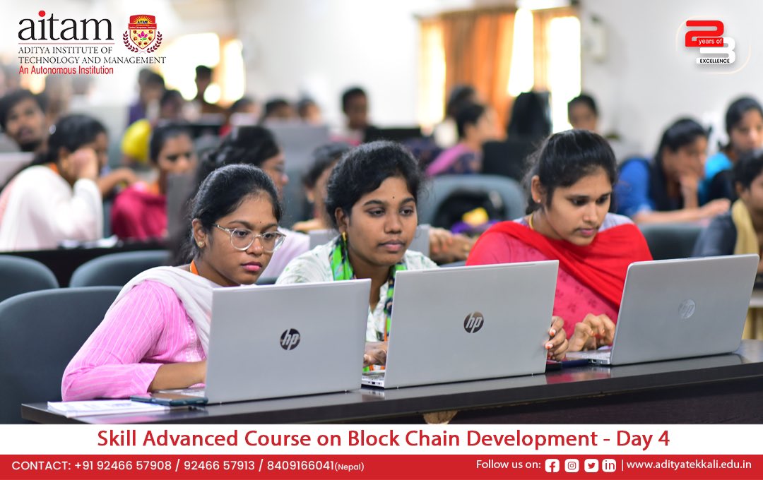 AitamOfficial's tweet image. "🚀 Day 4 of our Blockchain Development Skills Program ! 💼 IT Department students have delved deep into Solidity Programming, acquiring extensive knowledge in this cutting-edge field. 📚💡 #BlockchainDevelopment #SolidityProgramming #SkillsProgram"
#aitam #bestengineeringcollege