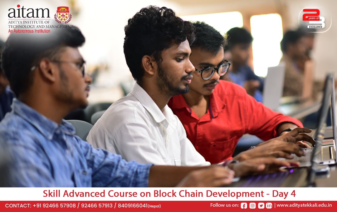 AitamOfficial's tweet image. "🚀 Day 4 of our Blockchain Development Skills Program ! 💼 IT Department students have delved deep into Solidity Programming, acquiring extensive knowledge in this cutting-edge field. 📚💡 #BlockchainDevelopment #SolidityProgramming #SkillsProgram"
#aitam #bestengineeringcollege