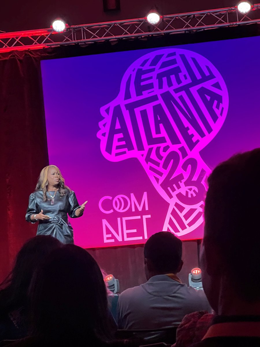 kresgefdn's tweet photo. The first day of #ComNet23 featured a fascinating discussion on #AI by @AP's @aimeetwoee & @CCMNewmarkJ's @MiksWrites and an absolutely inspiring keynote speech from @MsLaToshaBrown from @BlackVotersMtr. #Comms4Good https://t.co/KHesbPwIh6