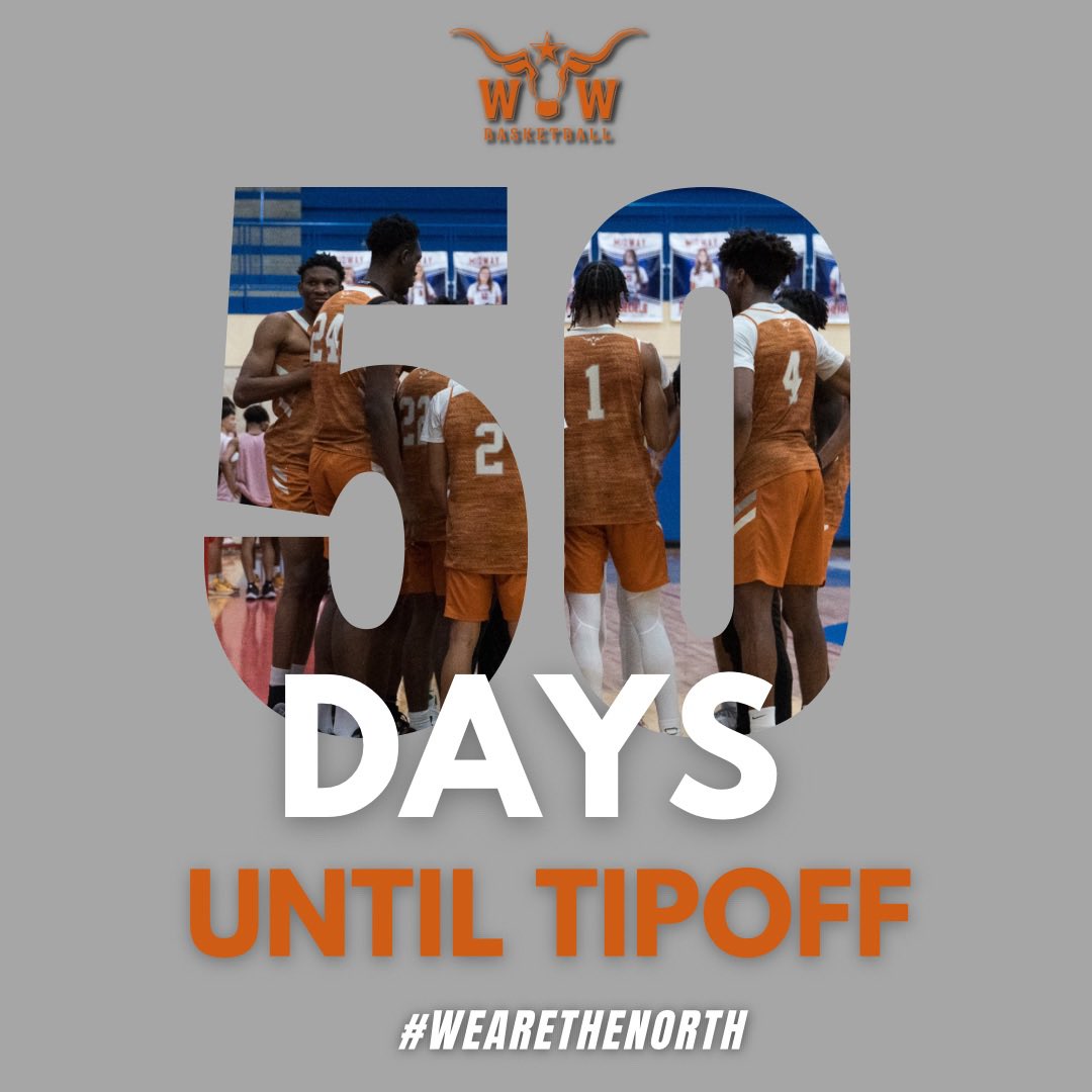 50 days until tip-off.

#Nov10 #WeAreTheNorth #35South #HornsUp #PlayBigDallas #HookEm #5A