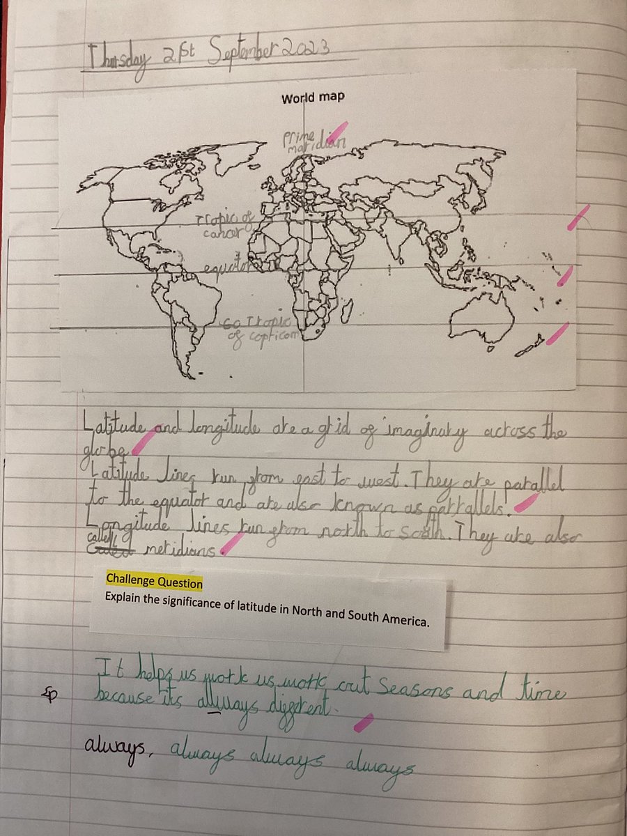 Year 5 are trying really hard with their handwriting and presentation!