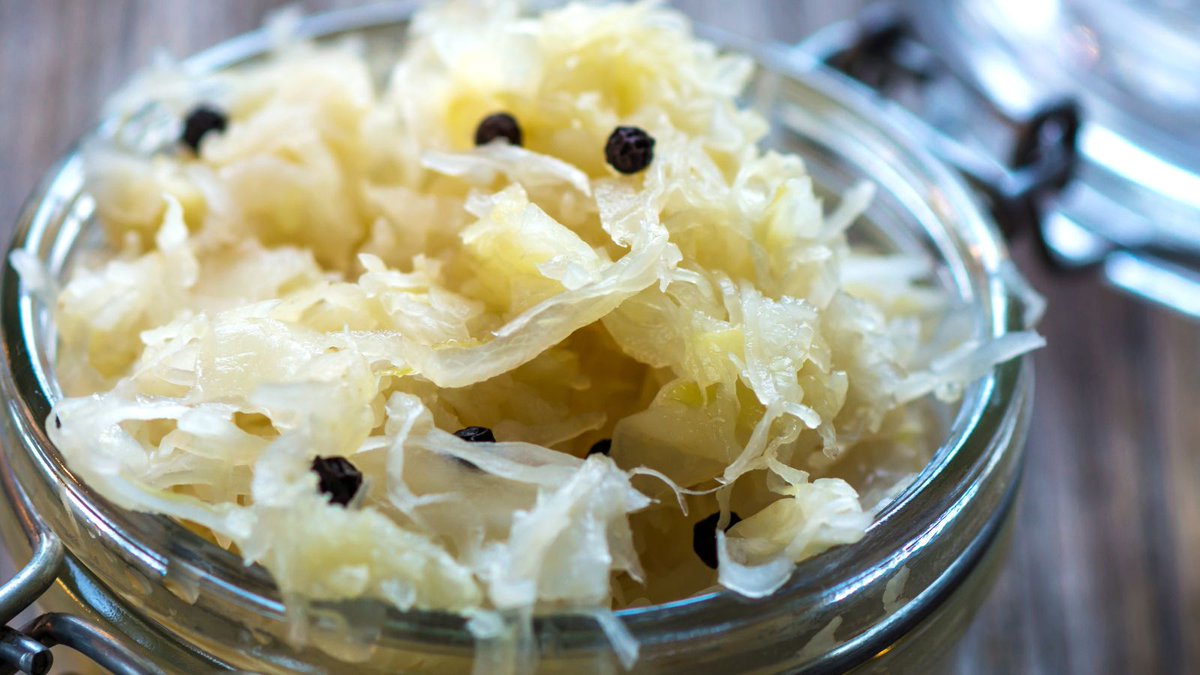 HeidiHmoretti's tweet photo. According to recent research published in PLOS One, raw sauerkraut has over 114 types of probiotics, which beats out any probiotic supplement on the market today.

These probiotics from raw sauerkraut can survive the low acid content of the stomach, which makes sauerkraut an ideal form of probiotic.

Raw sauerkraut is also a very concentrated probiotic.  Research from Functional Foods in Health and Disease determined that a very small dose, 2 tablespoons of sauerkraut, contains over 1 million colony-forming units (CFUs) of healthy probiotics. And sauerkraut is SO much more than a probiotic.

For example, sauerkraut has anti-microbial effects too. The probiotic effects of sauerkraut help fight Listeria monocytogenes, a type of harmful bacteria. It may also reduce some strains of gram-negative and gram-positive bacteria, possibly even E. coli and salmonella.

Some health experts like Dr. Mercola have determined that the probiotic content of 4-6 oz of sauerkraut may contain trillions of healthy bacteria.  This is much more than a whole bottle of probiotic supplements!

Probiotics in raw sauerkraut aren’t just beneficial bacteria; they are beneficial fungi too. Think mushrooms.  The mushrooms in sauerkraut are microscopic. The types of fungi in sauerkraut can include Actinomucor, Amylomyces, Aspergillus, Monascus, Mucor, Neurospora, and Rhizopus.  These little fungi produce digestive enzymes to aid our bodies in digestion.

These enzymes include:

amylase
amyloglucosidase
maltase
invertase
pectinase
ß-galactosidase
cellulase
hemicellulase
acid and alkaline proteases
lipases

By increasing enzymes in the digestive tract, your food will absorb better, which may give you more energy and resilience in the face of infections.

Sauerkraut May Reduce Heartburn and Reflux

Heartburn and reflux are related and difficult to tease out.  Some people call the same symptoms dyspepsia.  Most digestive distress, heartburn, and reflux can be alleviated by a healthy gut-bacterial environment.

If you haven’t tried sauerkraut for heartburn yet, what do you have to lose? Adding a spoonful of sauerkraut is one of the most effective home remedies for heartburn in many cases.

One cause of heartburn is called autoimmune gastritis. Autoimmune gastritis is very common and presents with symptoms of heartburn, dyspepsia, as well as GERD. Autoimmune diseases are tightly linked with gut bacteria. By connecting the gut-immune system dots, it becomes clear that fermented foods like sauerkraut can help people tremendously with GI issues like heartburn and reflux.

Sauerkraut Reduces Indigestion

Have you ever eaten a meal and felt like you kept burping the food all day long and passing gas? This burping and gas is also known as indigestion and it can also ironically cause heartburn and acid reflux symptoms.

These are all signs of indigestion, meaning your food is not digesting well. Sauerkraut has built-in enzymes to help with your digestive processes.

Enjoying a couple of bites of raw sauerkraut may take away indigestion symptoms, such as belching, bloating, excess gas, gas pain, heartburn, and more.

Yes, heartburn is often a sign of indigestion instead of too much acid.

Another substance that enhances digestive enzymes is called fulvic acid.

Sauerkraut May Reduce Gas and Bloating

If you don’t digest your foods well, you will get more gas and bloating than you want.

Many people are pleasantly surprised that when they make a few changes to their diet, they can eliminate these symptoms of excess gas and embarrassing flatulence.

Support your digestion by giving it enzyme-rich sauerkraut daily.

Tip: When incorporating sauerkraut into your routine, you may be less embarrassed by flatulence over time.

Sauerkraut  Improves Absorption

You will absorb your food better with sauerkraut because it has digestive enzymes and has also lactic acid. Both of these compounds help to break down anti-nutrients in foods like phytic acid and oxalates.

When you absorb your food better, you will have less gas, bloating, diarrhea, constipation, indigestion, and heartburn. Win, win, and win!

When you have probiotics, you are never alone. This is something I say to my patients and clients all the time; partly to cheer them up with a joke and partly to help them understand the significance of live cultures.

Sauerkraut May Reduce Anxiety

Consider the following studies we have so far:

Pregnant women have less post-partem depression and anxiety when given a probiotic strain called  Lactobacillus rhamnosus; this was a robust and large clinical trial. *Lactobacillus rhamnosus is found in sauerkraut.

An excellent review of probiotic foods and anxiety: 7 of 10 clinical studies show benefits for anxiety. This review was written by Psychology & Science.

This research showed compelling data for the use of probiotic foods like sauerkraut for anxiety symptoms.

Read more: 

https://t.co/67NWMljn8u
