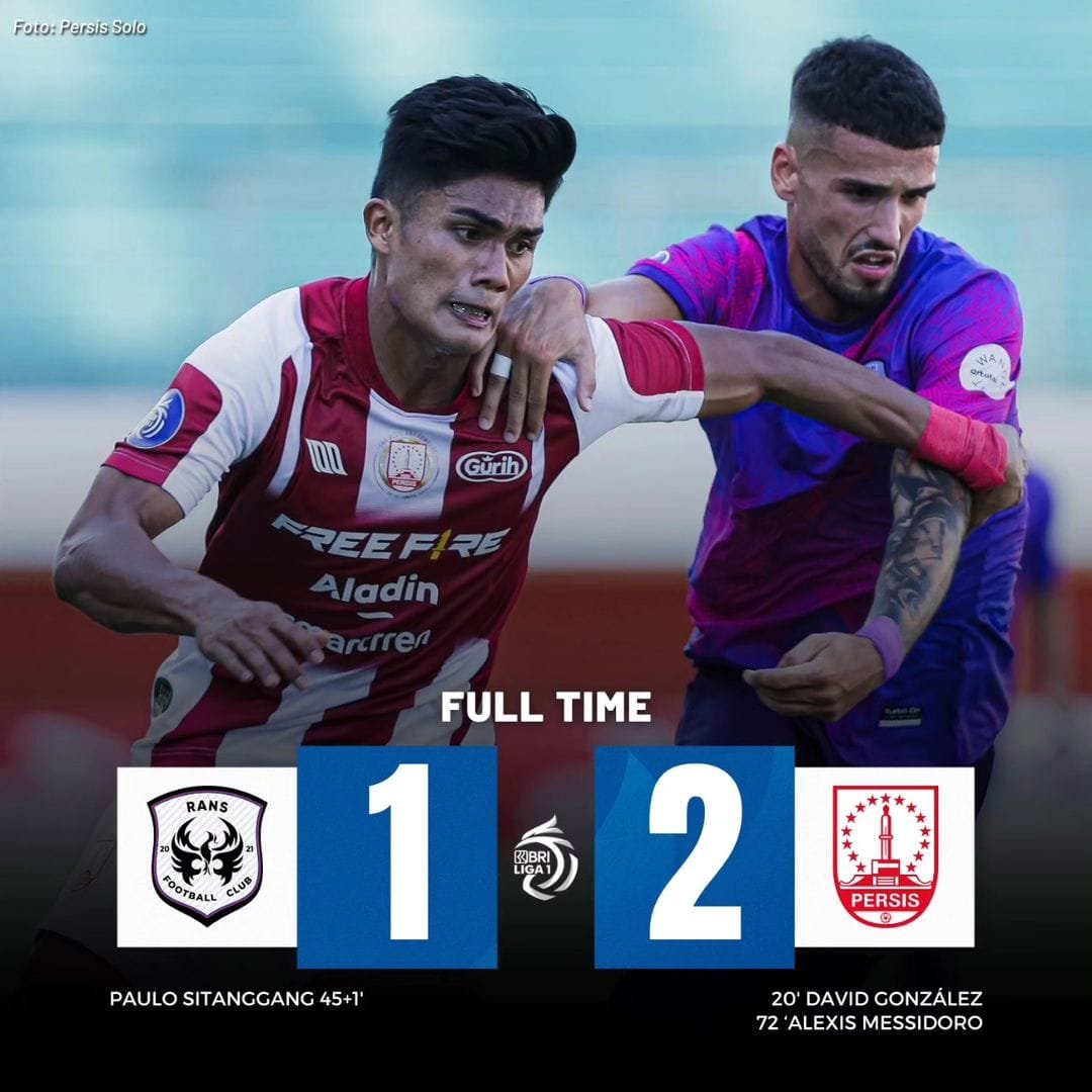 SAKJOSE
Persis Solo berhasil mengalahkan Rans Nusantara dengan skor 2-1

Persis Solo lebih dominan.. Rans sulit membalas keadaan karena bermain dengan 10 pemain

Marko Meraudje kasar sekali menginjak kaki lawan sehingga membuatnya mendapat kartu merah langsung

#persis #solo