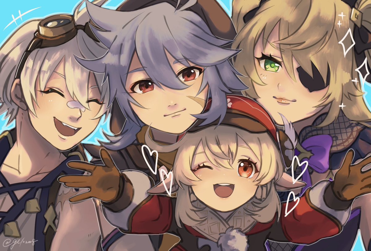 gi10208's tweet photo. レザーとベネットとフィッシュルとクレーちゃん！ https://t.co/OrSspVtdH2