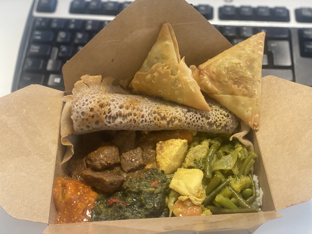 Chriztopher84's tweet photo. Some tasty #Etheopian food from @LowerMarshMrkt for lunch today https://t.co/eOOEJm4YPp