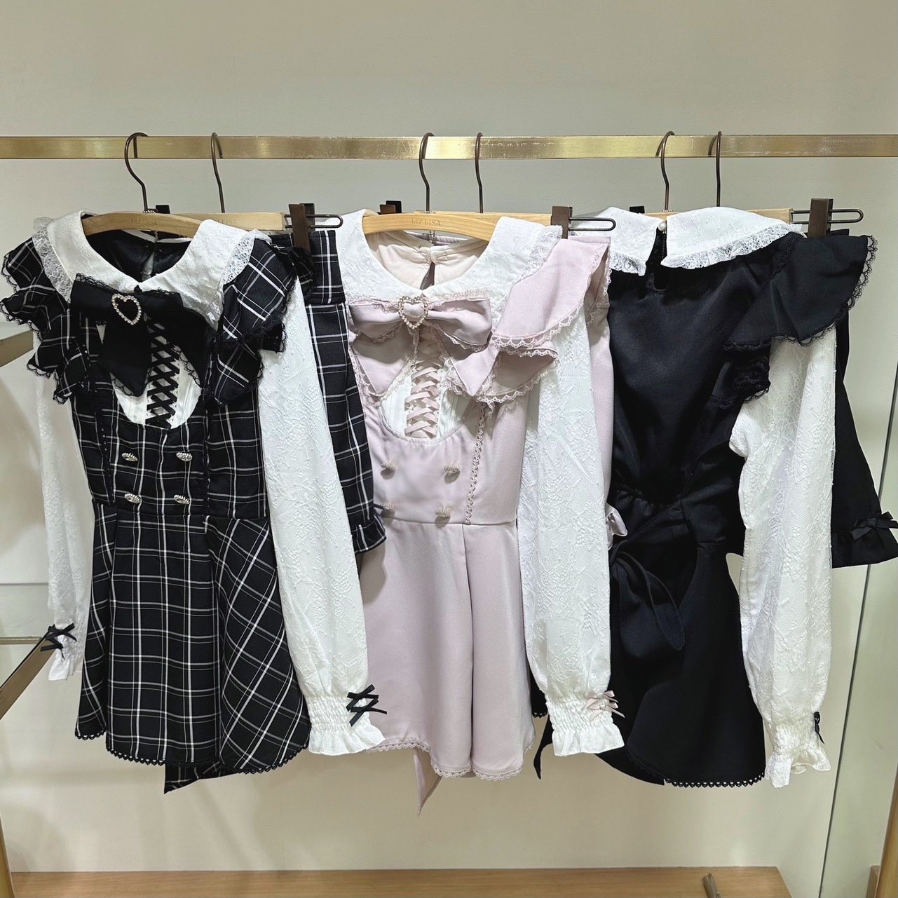 国内発送/ギフトOK☆Since Then☆フレンチ フリル セットアップ フレンチガーリー フロップド丈2段フリルセットアップ